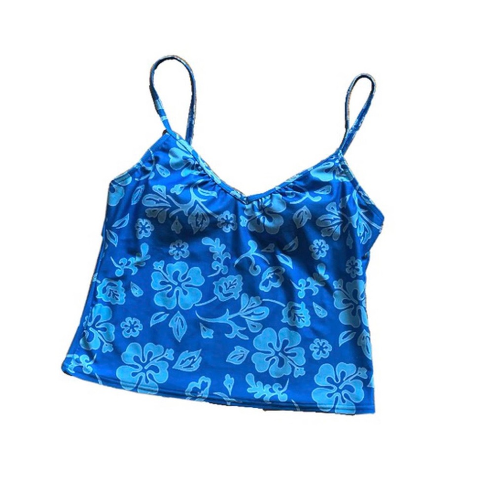 Vintage Blue Hibiscus Cami